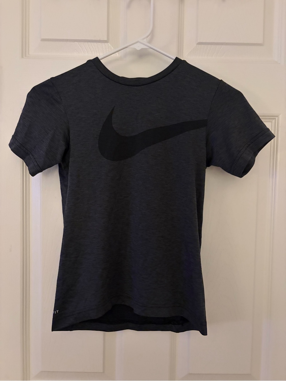 Nike Dark Charcoal Short Sleeve Tee with Black Swoosh